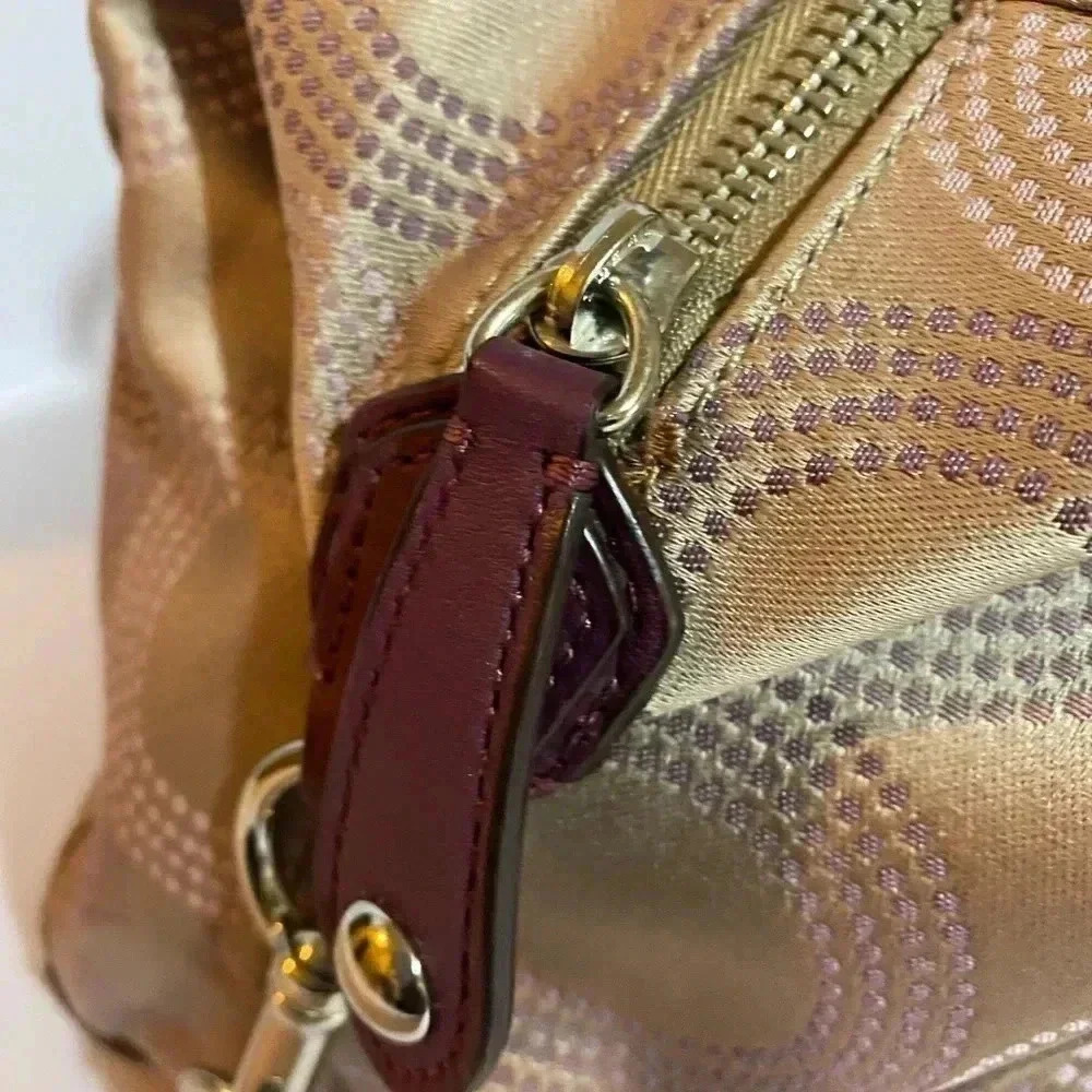 Coach CC signature print nylon leather satchel handbag - Picture 6 of 11